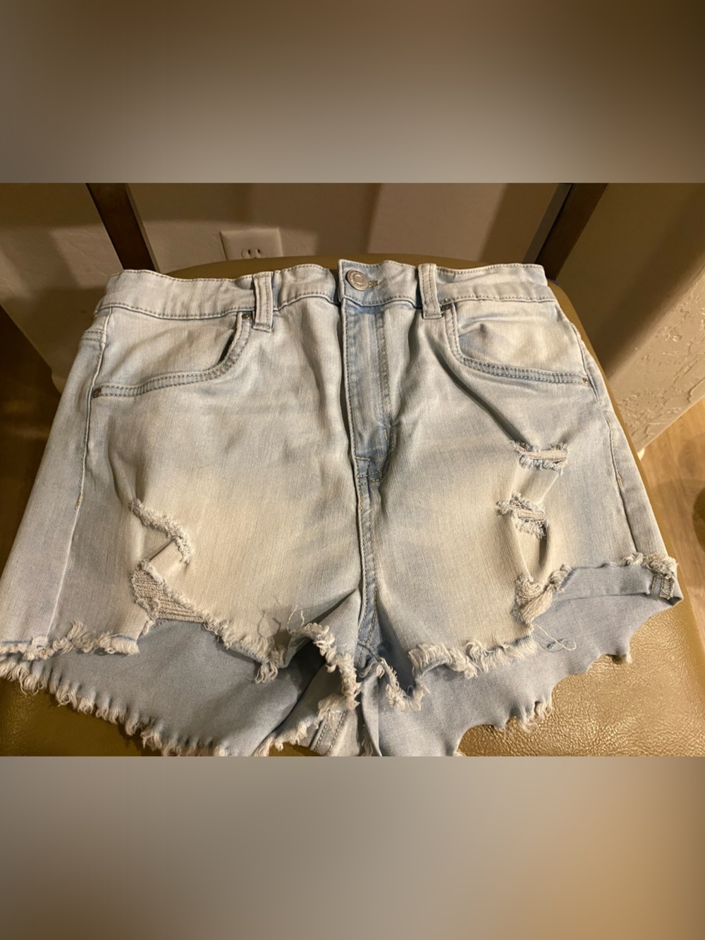 Charlotte Russe Light Blue Distressed Denim Shorts